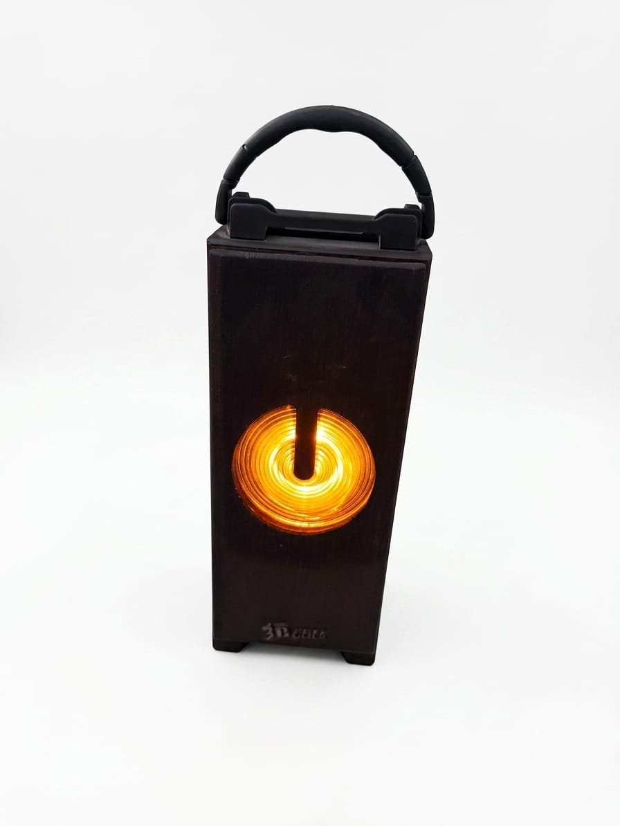 Modern 3D Gold Wireless Speaker – Elegant Look for Home & Office Decor