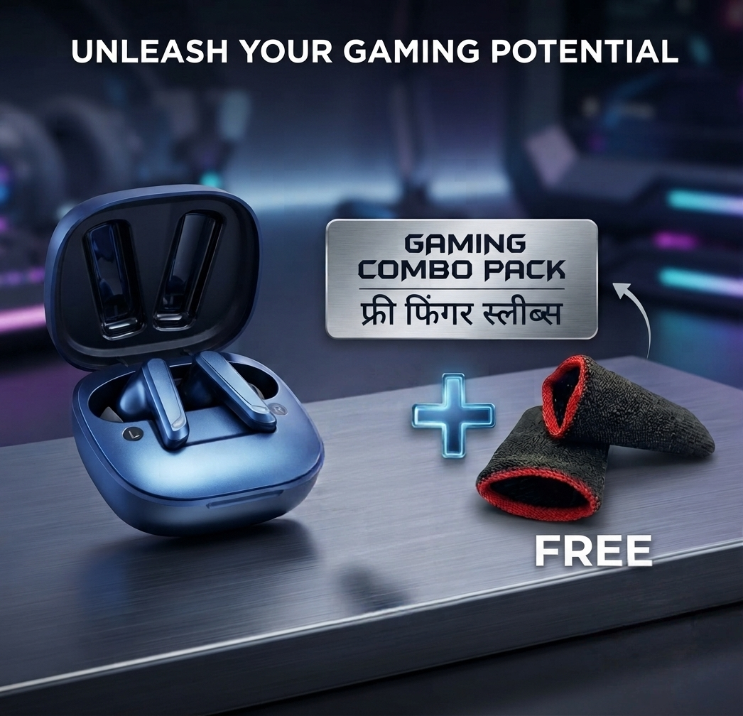 Gaming TWS Earbuds & Free Finger Sleeves Combo Pack | Ultra Low Latency Wireless Earbuds for Mobile Gaming